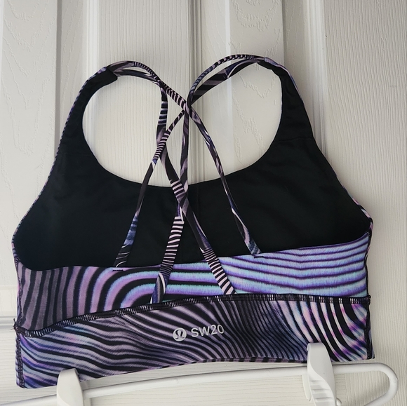 (8) Fast Lane Energy Bra Longline Purple Multi Lululemon seawheeze - Picture 2 of 4